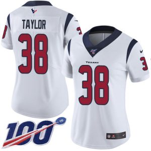 Texans #38 J.J. Taylor White Women's Stitched NFL 100th Season Vapor Untouchable Limited Jersey