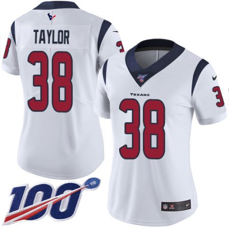 Texans #38 J.J. Taylor White Women's Stitched NFL 100th Season Vapor Untouchable Limited Jersey